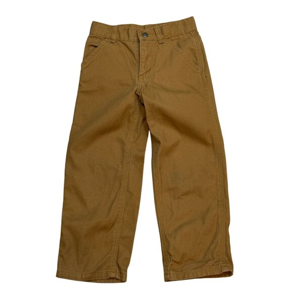 Carhartt Toddler Brown Canvas Work Pants Adjustable Waist 4T - Picture 1 of 6